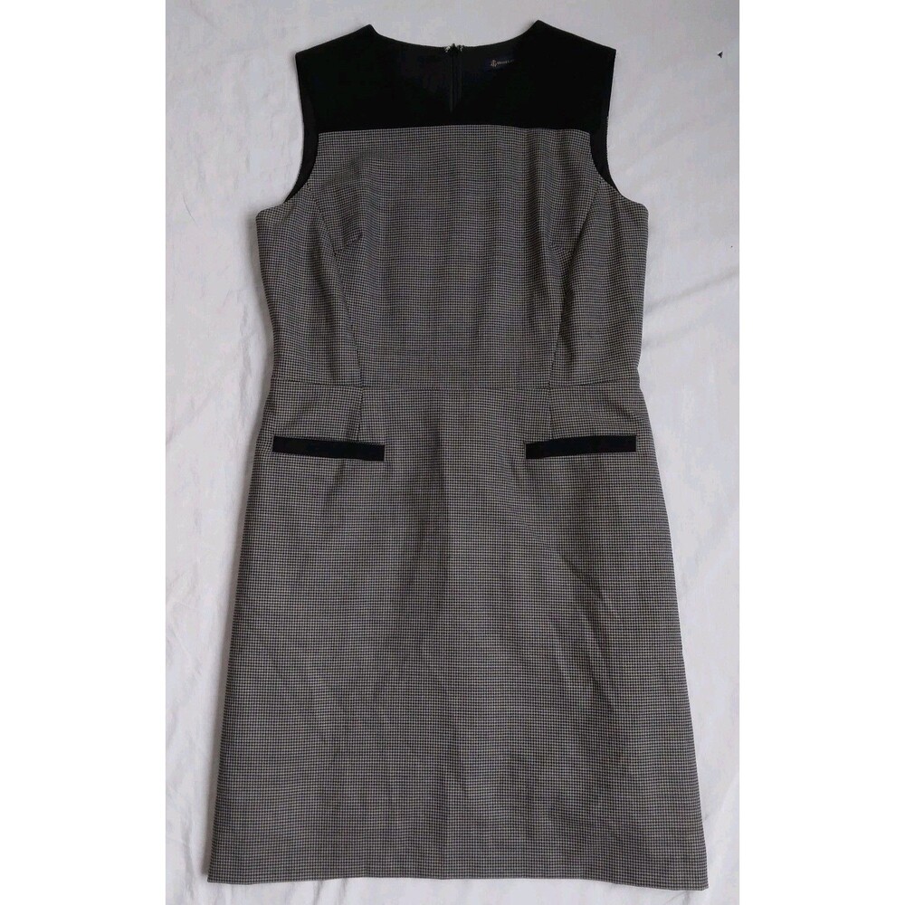 Brooks Brothers Dress Shift Sheath Houndstooth Black Career Women's Size 12P